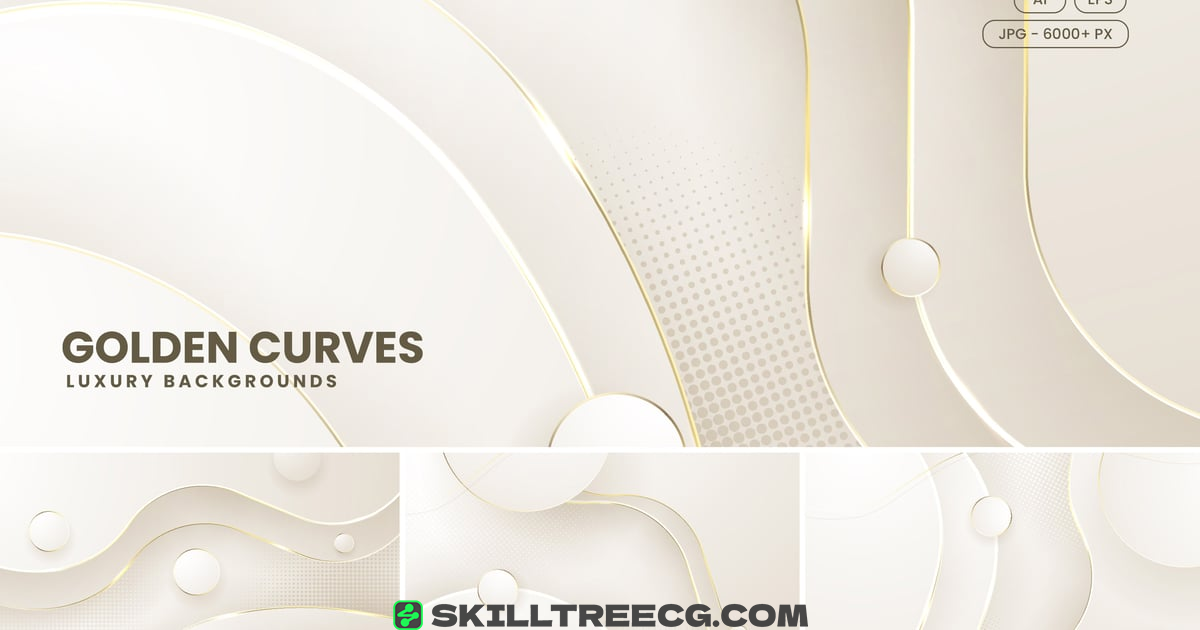 Luxury Golden Curves On Creamy Background（611271）-技能树